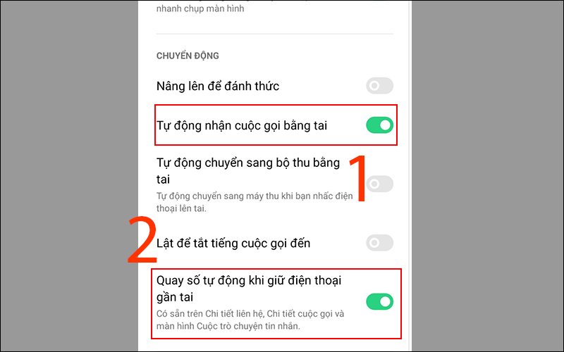 Bật các tính năng quay số thông minh